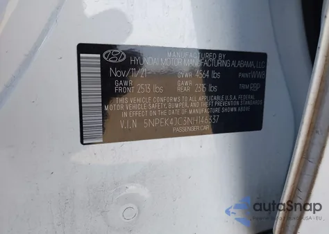 2022 Hyundai Sonata N Line Night Edition from USA, damaged, VIN 5NPEK4JC3NH146337